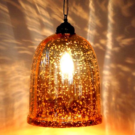 Yellow Antique U Shaped Glass Ceiling Lamp