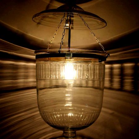 U Shape Clear Glass Ceiling Lamp