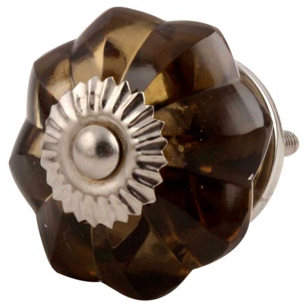 Smoky Melon Glass Cabinet Knob