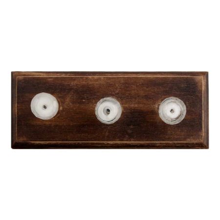 Clear Diamond Glass Wooden Hooks