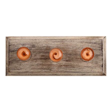 Pink Diamond Glass Wooden Hooks