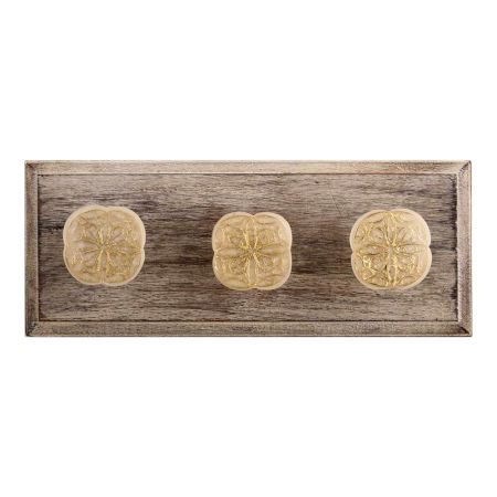 Golden Flower Bone Wooden Hooks