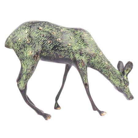 Home Decor Painated Bronze Deer Fawn Doe Figurine