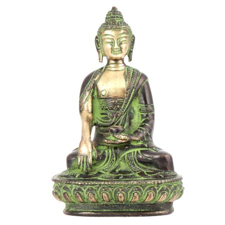 Green Bronze Sitting Buddha Statue