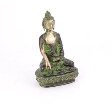 Green Bronze Sitting Buddha Statue