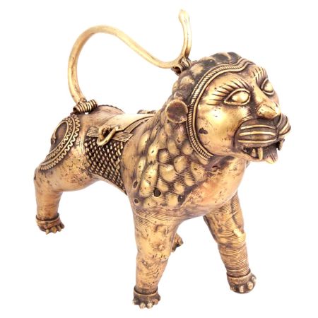 Dokra Brass Lion Figurine