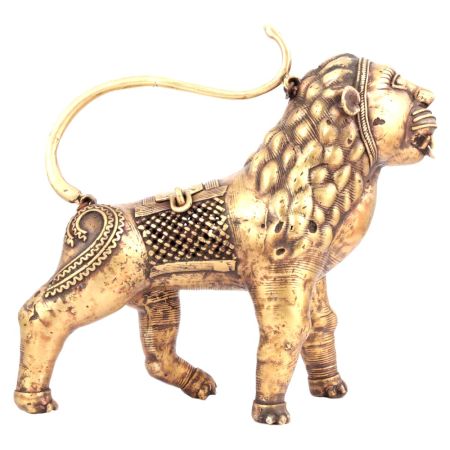Dokra Brass Lion Figurine