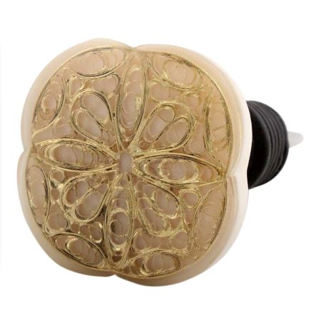 Golden Inside Flower Bone Wine Stopper