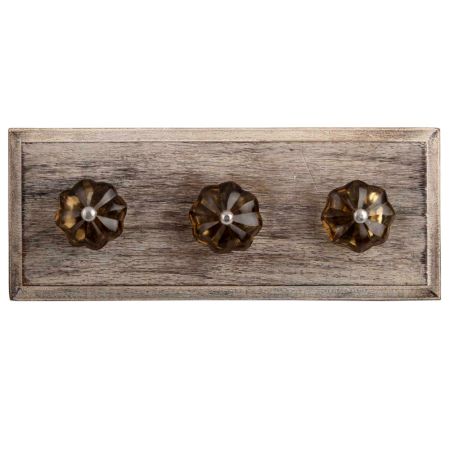 Smoky Melon Glass Wooden Hooks