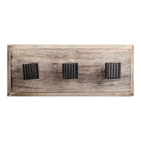 Black Square Border Metal Wooden Hooks