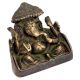 Brass Ganesh Statue Sitting on Throne in Royal Easy Posture Blessing