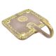 Brass Green Squared Floral Design Single Wall Hooks