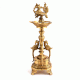 Brass Peacock Figurine Tall Oil Lamp