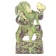Brass Patina Hanuman Statue Holding Mountain