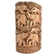 Wooden Indian Elephant Lion Carved Home Decor Statue