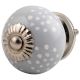 Light Grey Dotted Ceramic Cabinet Knob Online