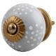 Light Grey Dotted Ceramic Cabinet Knob Online