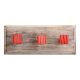 Red Square Border Metal Wooden Hooks