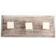 Cream Square Border Metal Wooden Hooks