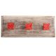 Red Four Leaf Metal Wooden Hooks