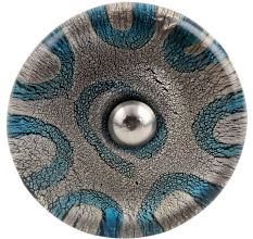 Turquoise with Silver Flat Glass Drawer Knob Online