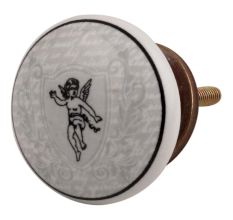 Black Flying Man Ceramic Flat Dresser Knob Online