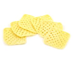 Yellow Square Handmade Woolen Coasters Pack Of 6
