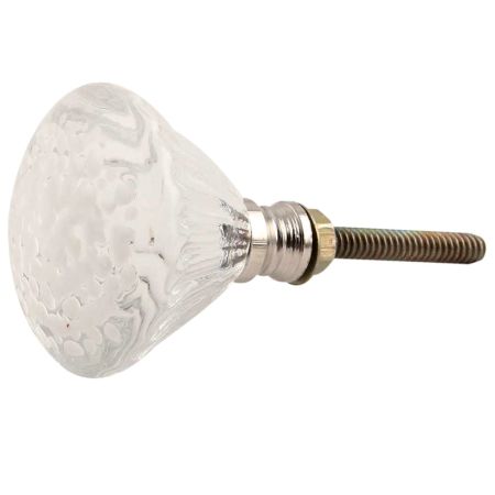 Clear Etched Oval Shape Glass Cabinet Knob Online