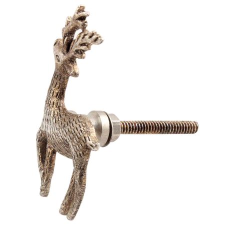 Silver Swamp Deer Brass Dresser Knobs