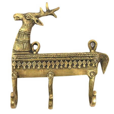 Brass 3 Hooks Deer with a Small Tail
