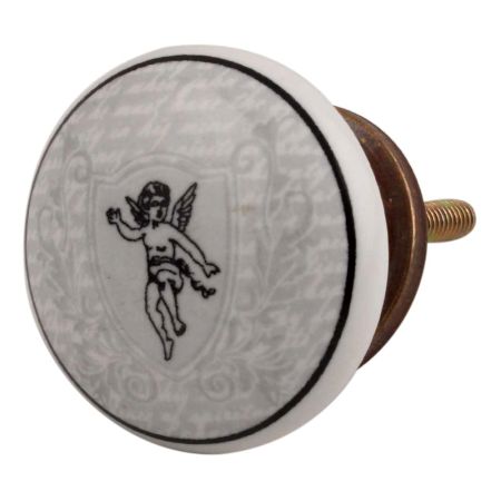 Black Flying Man Ceramic Flat Dresser Knob Online
