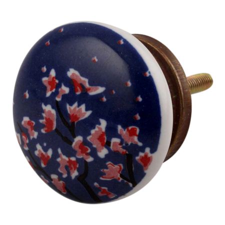 Pink Flower Ceramic Flat Dresser Knob Online