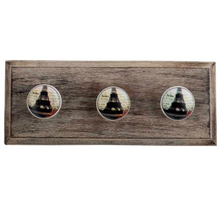 Multicolor Big Tower Ceramic Flat Wooden Hooks