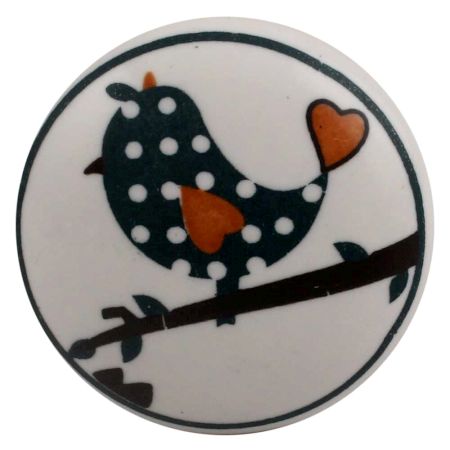 Slate Green Bird Flat Ceramic Wine Stopper