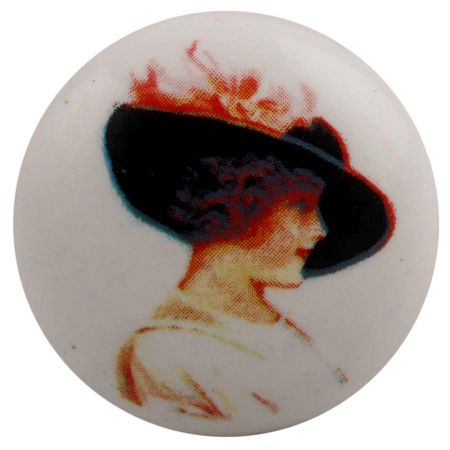Lady Ceramic Flat Wine Stopper