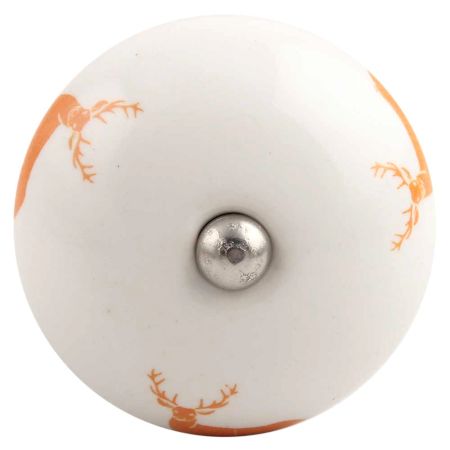 Orange Standing Rein Deer Pattern Ceramic Wine Stopper