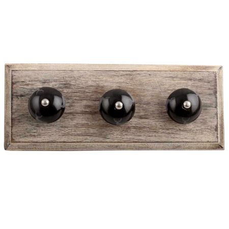 Black Standing Rein Deer Pattern Ceramic Wooden Hooks