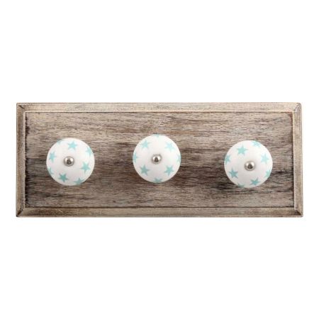 Water Star Ceramic Wooden Hooks