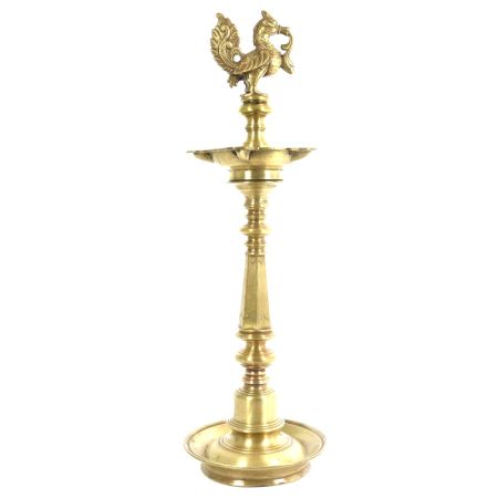 Brass Peacock Oil Lamp