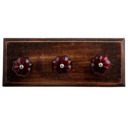 Red Melon Glass Wooden Hooks