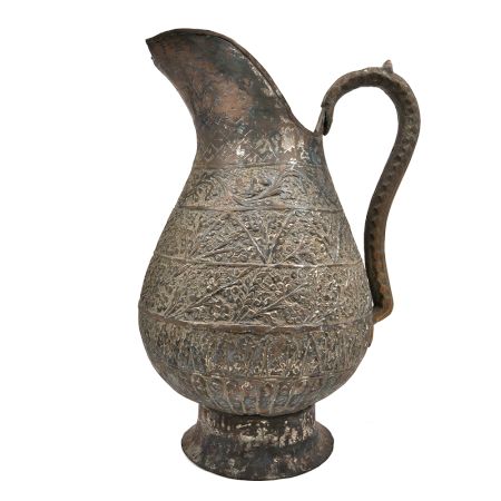 Copper Vintage Leaves Engraved Jug