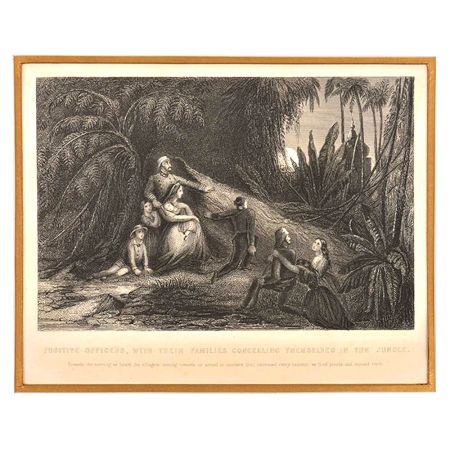 Lithograph Fugitive Officers With Their Families Concealing