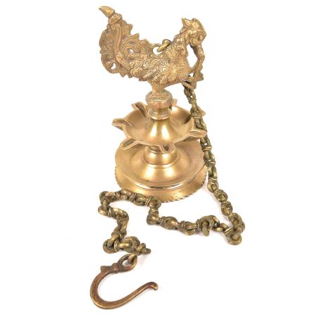Traditional Bronze Bird Hanging Oil Lamp