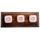 Pink Flower Square Ceramic Wooden Hooks
