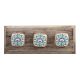 Turquoise Sea Shell Design Square Ceramic Wooden Hooks