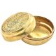 Flower Engraved Round Brass Roti Box