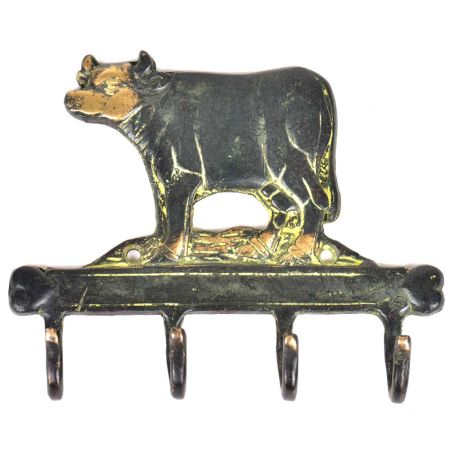Brass Cow with 4 Hooks