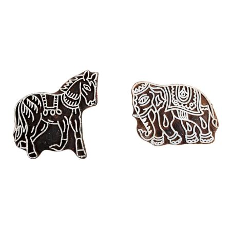 Set of 2 Piece New Mix Wooden Printing Block