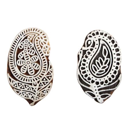 Set of 2 Piece New Mix Wooden Printing Block