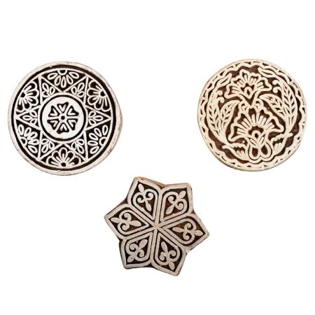 Set of 3 Piece New Mix Wooden Printing Block